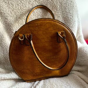 Vegan alligator skin rainbow side hand bag